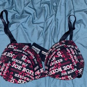 Joe Boxer Black and Pink Patterned Bra